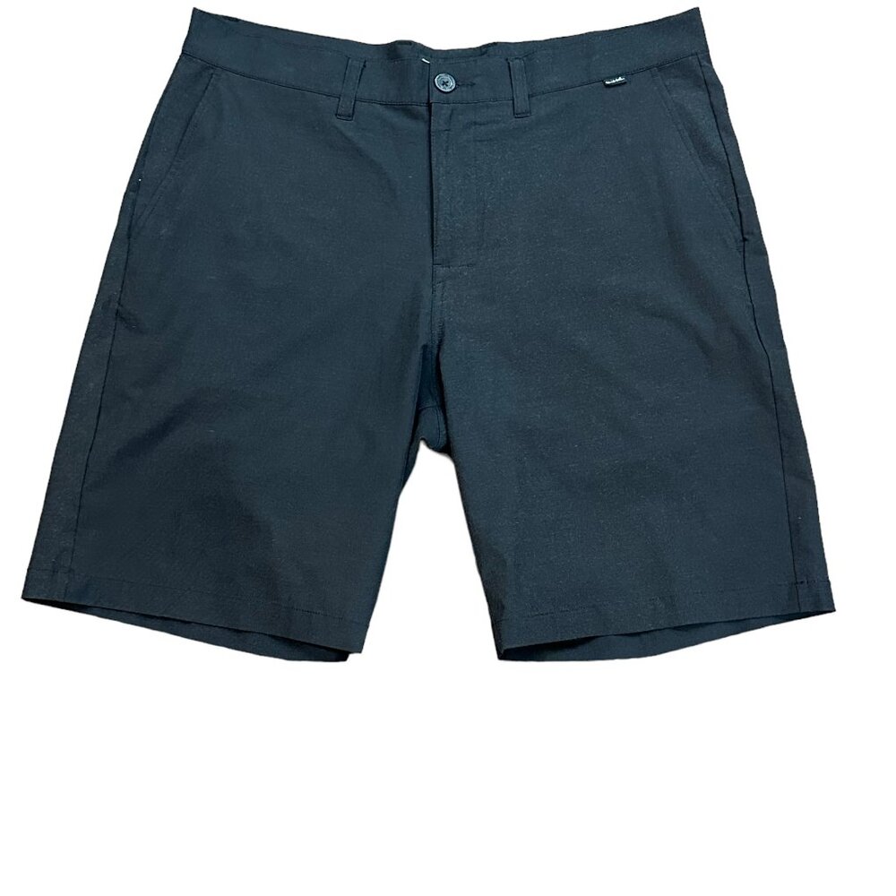 Travis Mathew Black/Charcoal 9"‎ Golf Chino Flat Front Shorts Size 36